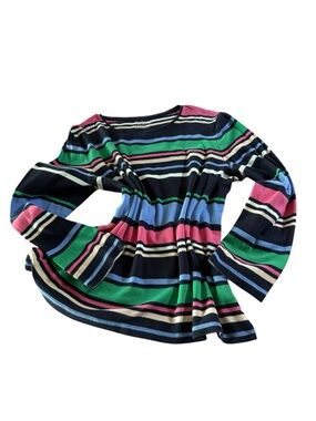 Talbots Striped Knit Tee in Navy, Cream, Pink, Green, Light Blue